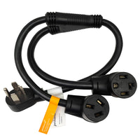 Parkworld 63760 NEMA 14-30P to 10-50R Splitter Cord, NEMA 14-30 Dryer 4-Prong Plug to Stove 10-50 Outlet and 14-30 Receptacle 3 Feet