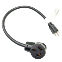 Parkworld 61643A Adapter Cord A/C 3 Prong Plug 6-15P to 10-50R Electric Stove Receptacle, NEMA 6-15 Dryer Male to NEMA 10-50R Electrical Stove Female, ONLY Output 15A, 250V (2FT)