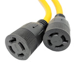Parkworld 885866 Splitter L14-20P Male to (2) L14-20R Female, Locking 4-Prong 20 AMP Y Adapter Cord 3FT