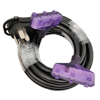 Parkworld 886245A RV Adapter Cord, RV 50A Male with Handle 14-50P to (2) of Household Tri Outlet, Female with Lighted (one Female with 1FT Cord & The Other one with 25FT Extension)