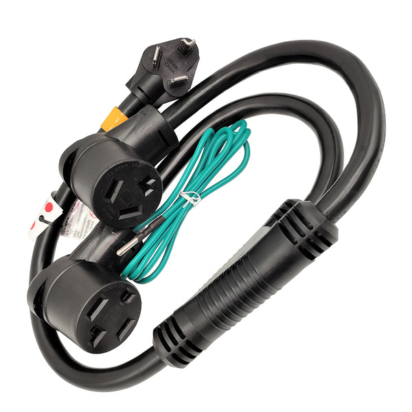 Parkworld 886597 Splitter, NEMA 10-30 Male Plug to 14-30 ＆ 10-30 Female Receptacle, Dryer 30 AMP 3-Prong Y Adapter Cord